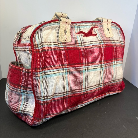 Hollister Plaid Travel Weekend Summer Fabric Bag - Picture 1 of 13